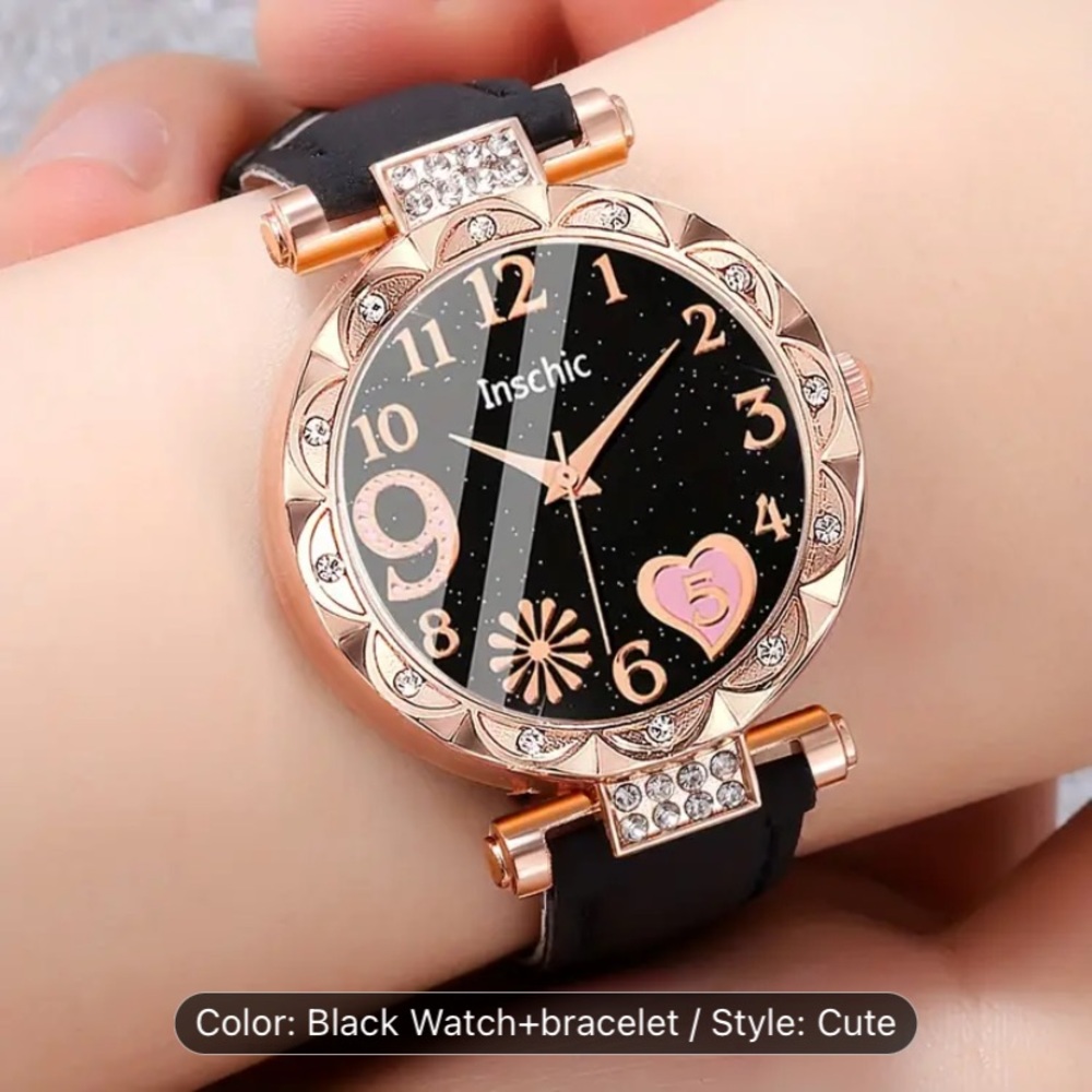 Chic Black and Gold Women's Watch